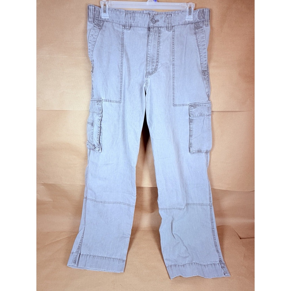 Eddie Bauer Gray Cargo Utility Pants 36x32 Multi Pocket Outdoor Hiking Workwear